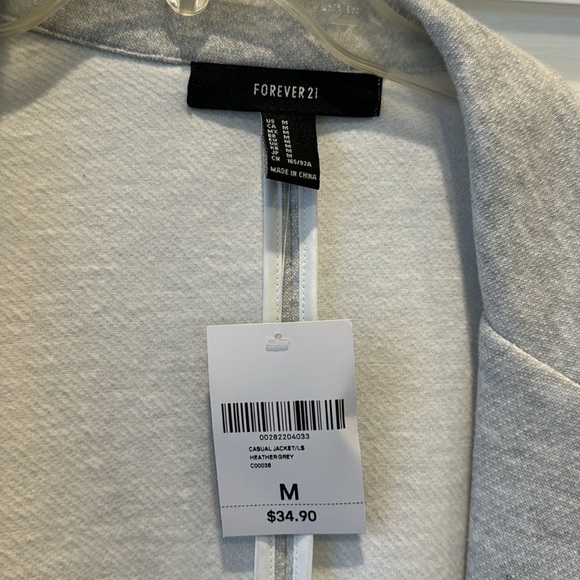 Forever 21 Gray Longline Open Front Cardigan blazer sweater - Picture 2 of 5